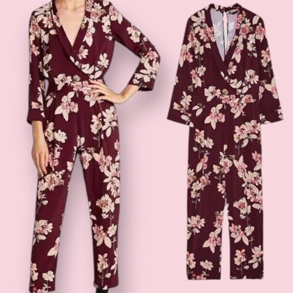 ZARA Floral Print Jumpsuit with‎ Open Back Details - Picture 1 of 6